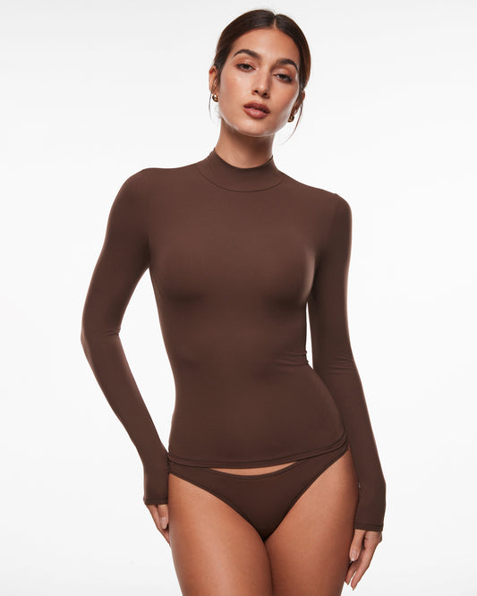 Mock Turtleneck Long Sleeve Top
