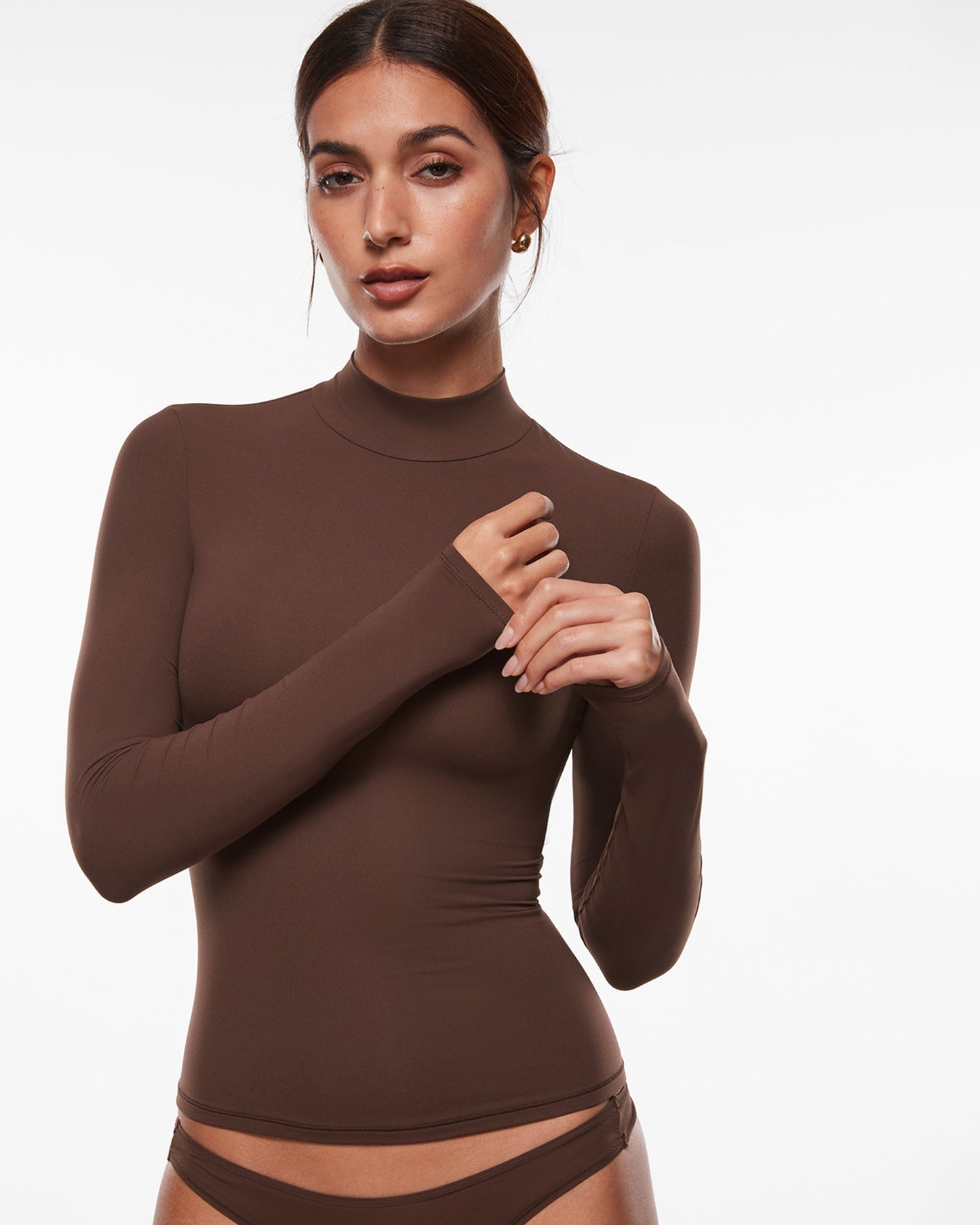 Mock Turtleneck Long Sleeve Top