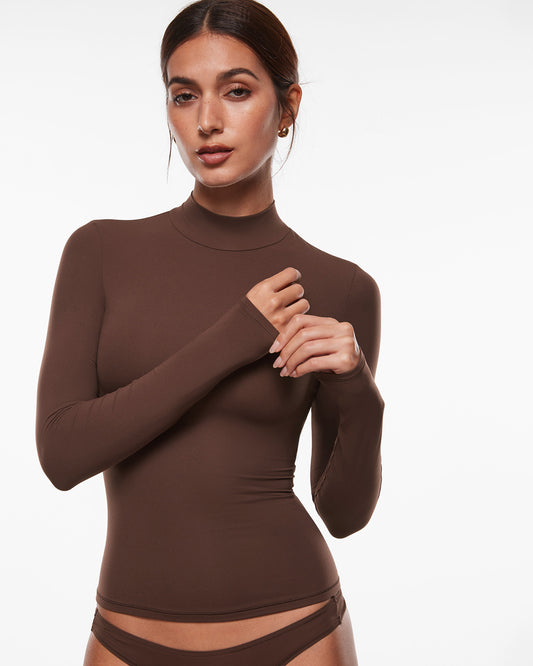 Mock Turtleneck Long Sleeve Top