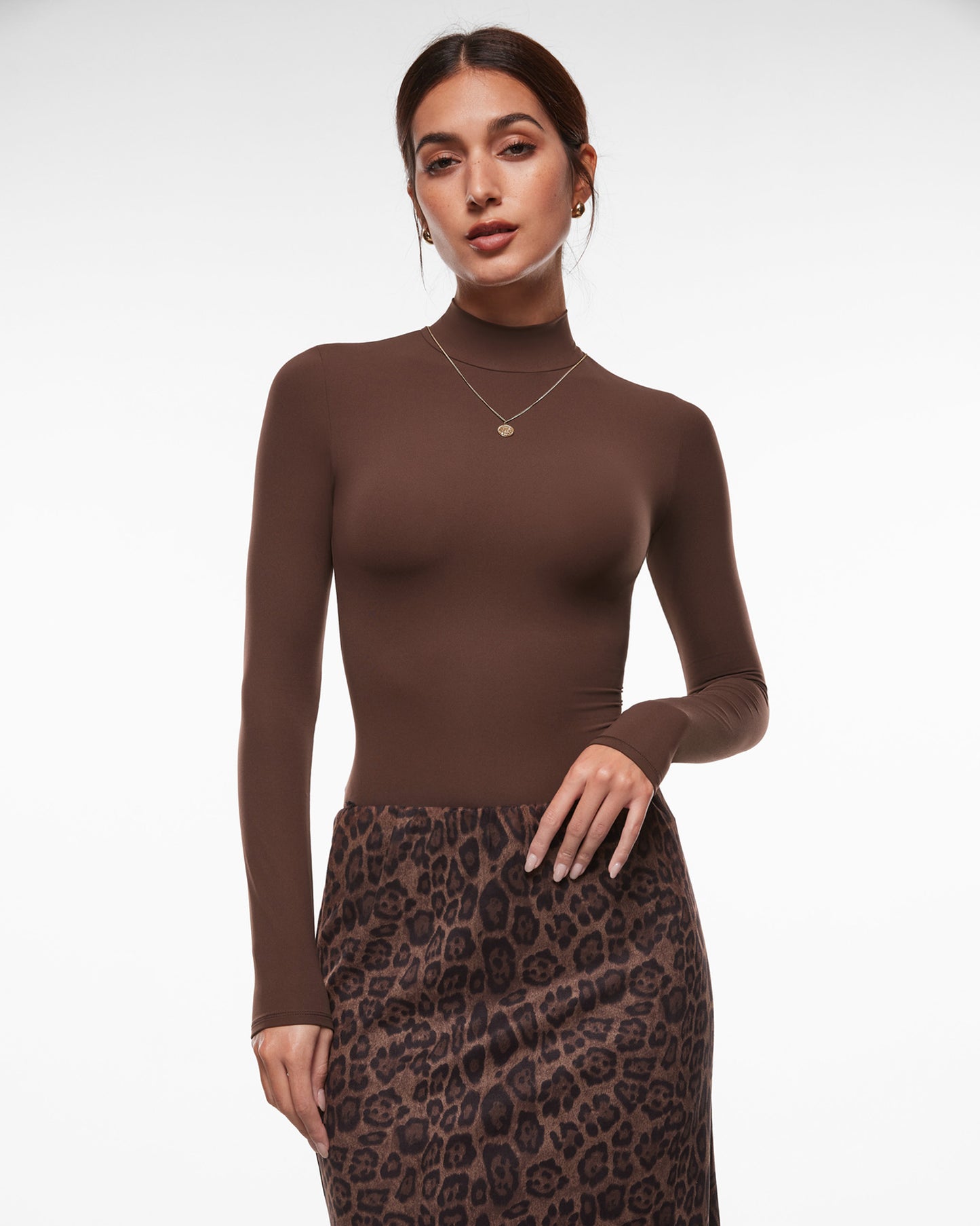 Mock Turtleneck Long Sleeve Top