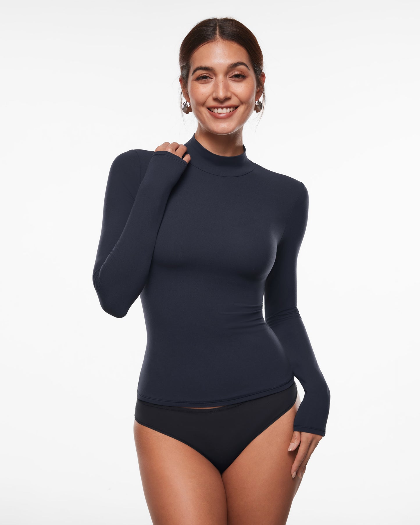 Mock Turtleneck Long Sleeve Top