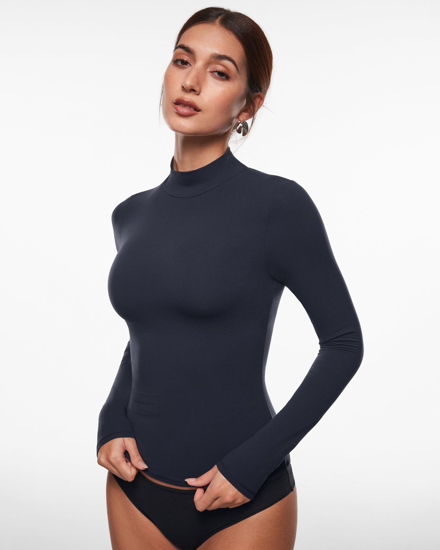 Mock Turtleneck Long Sleeve Top