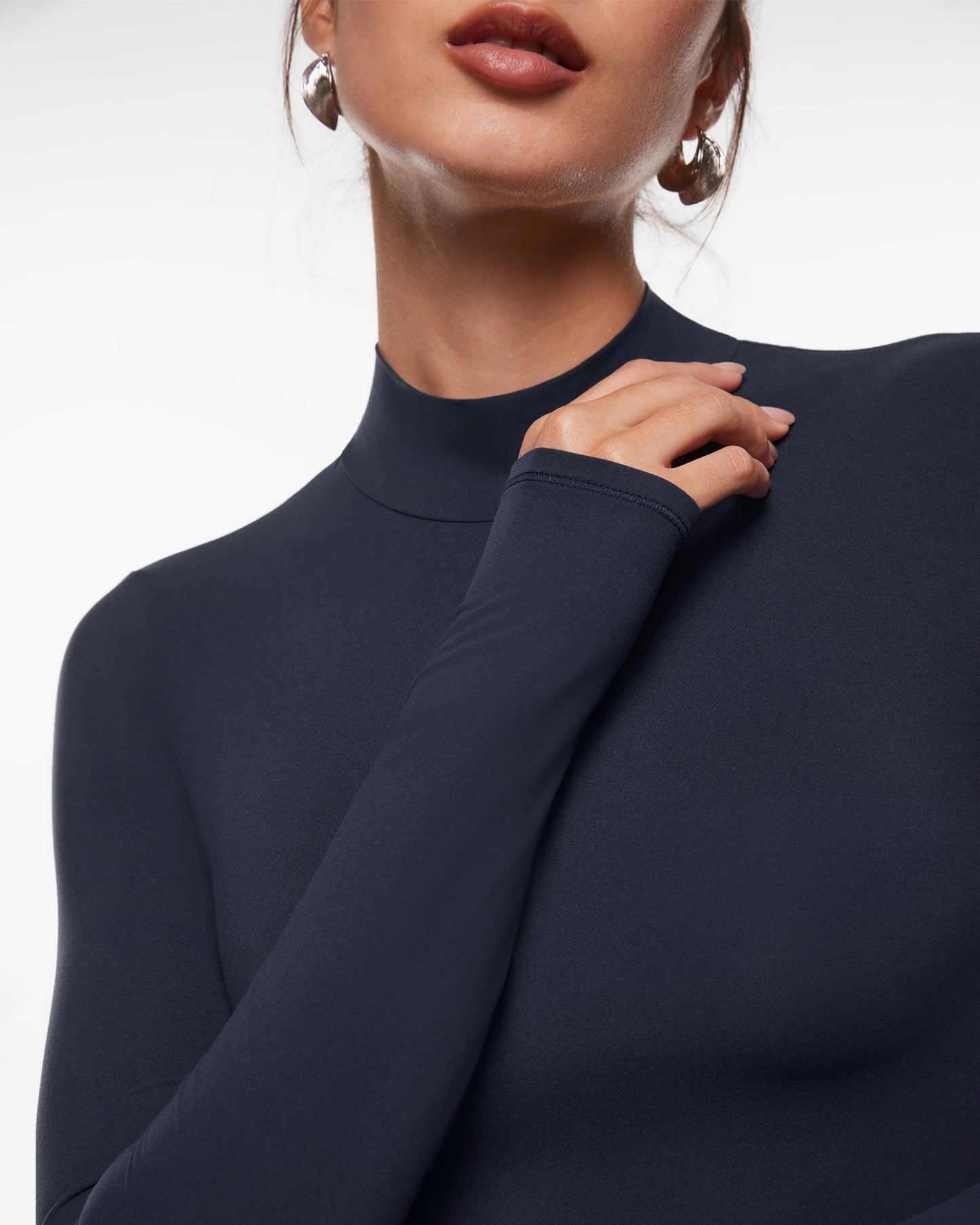 Mock Turtleneck Long Sleeve Top