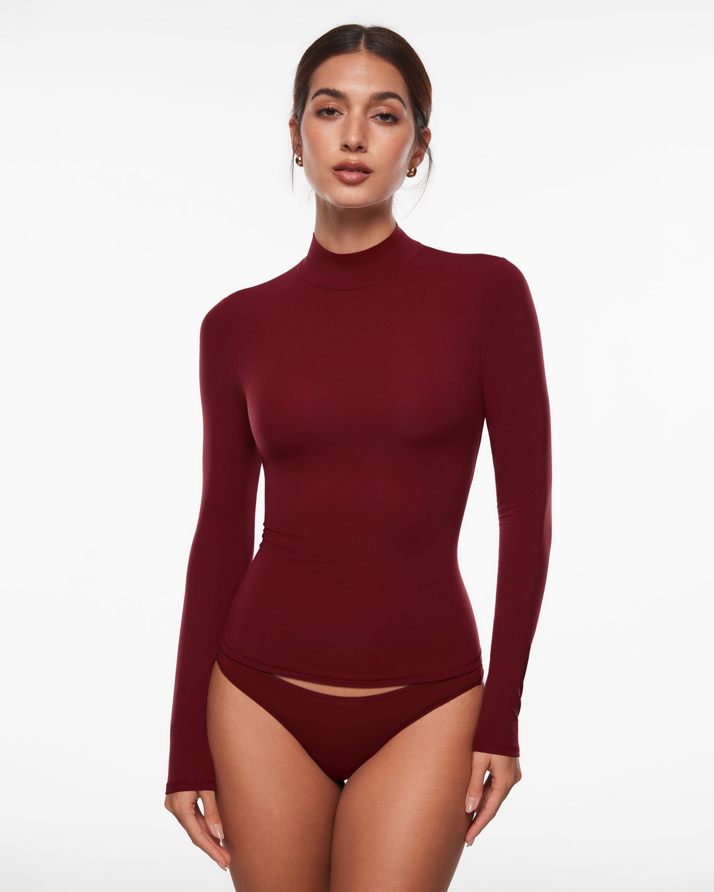 Mock Turtleneck Long Sleeve Top