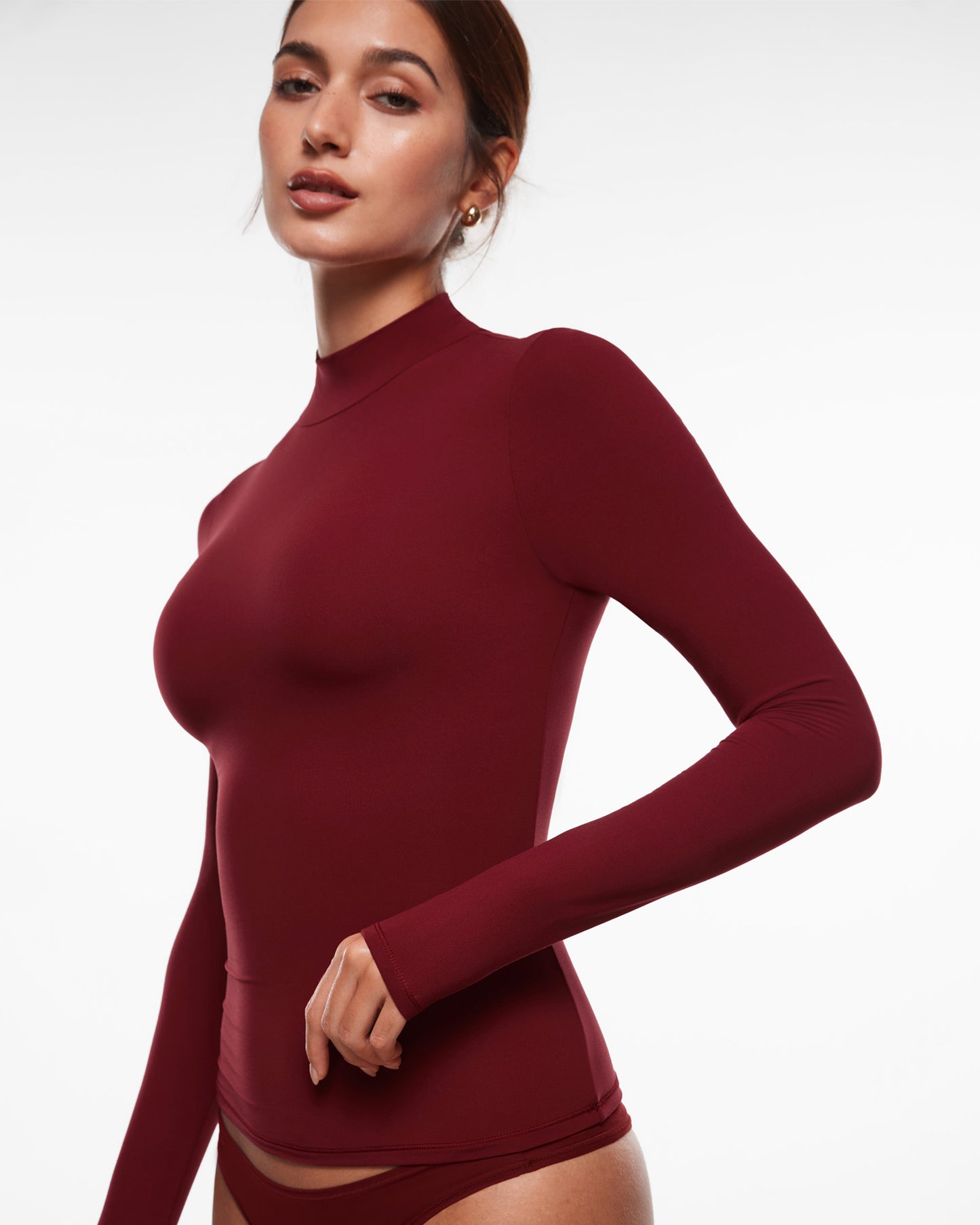 Mock Turtleneck Long Sleeve Top