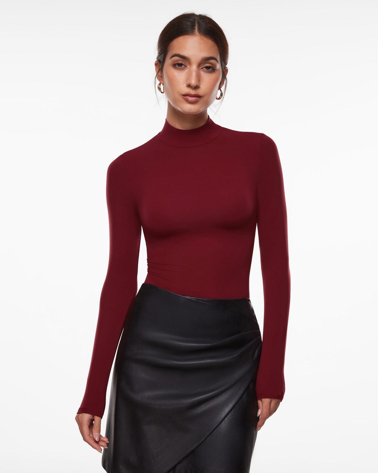 Mock Turtleneck Long Sleeve Top